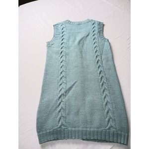 Girltown VINTAGE Knit Sweater Sleeveless Button Down Vest, Size Large